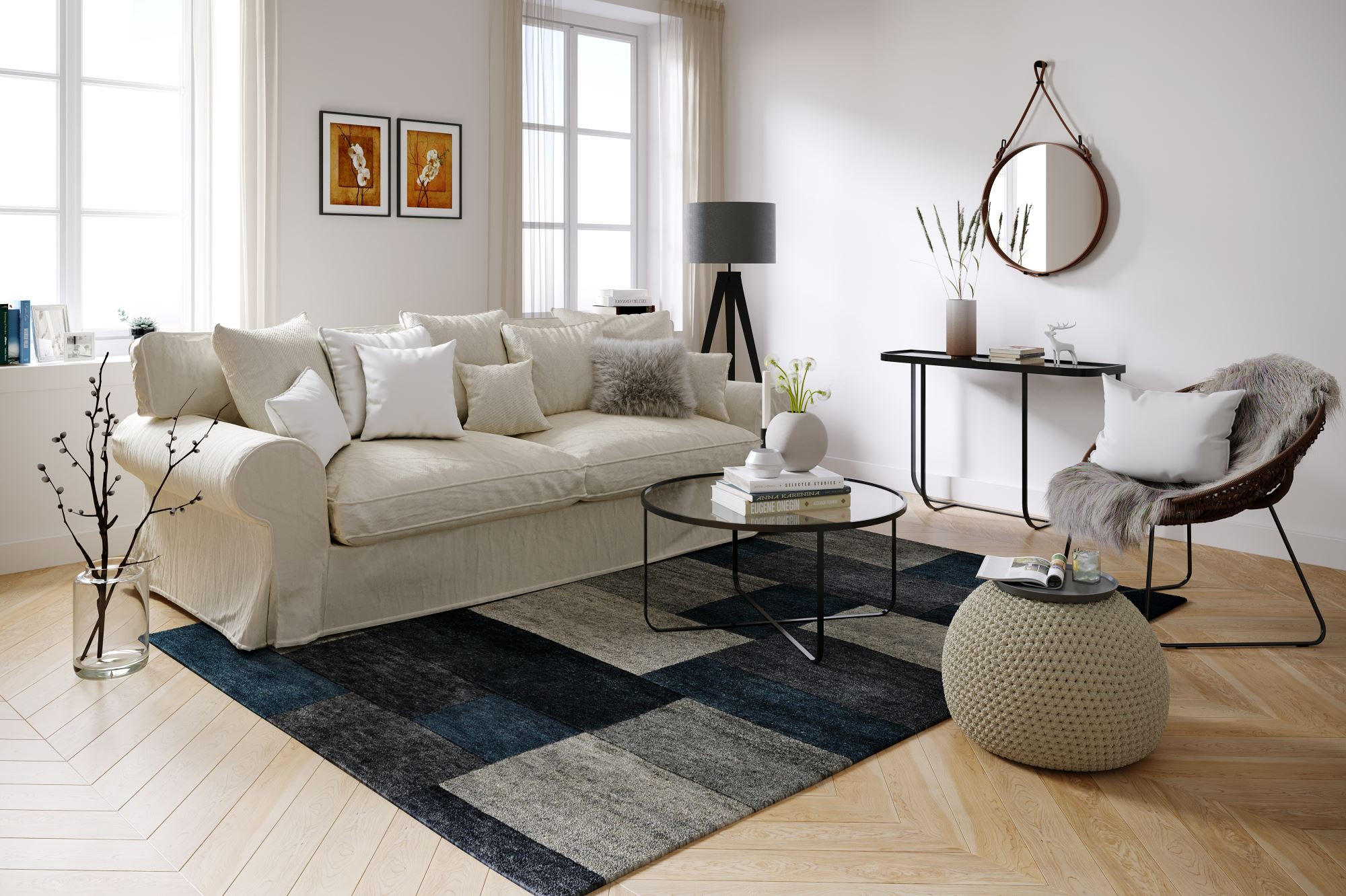 WOLLTEPPICH Dalas 250x300 cm - Anthrazit, Textil (250/300cm) - THEKO