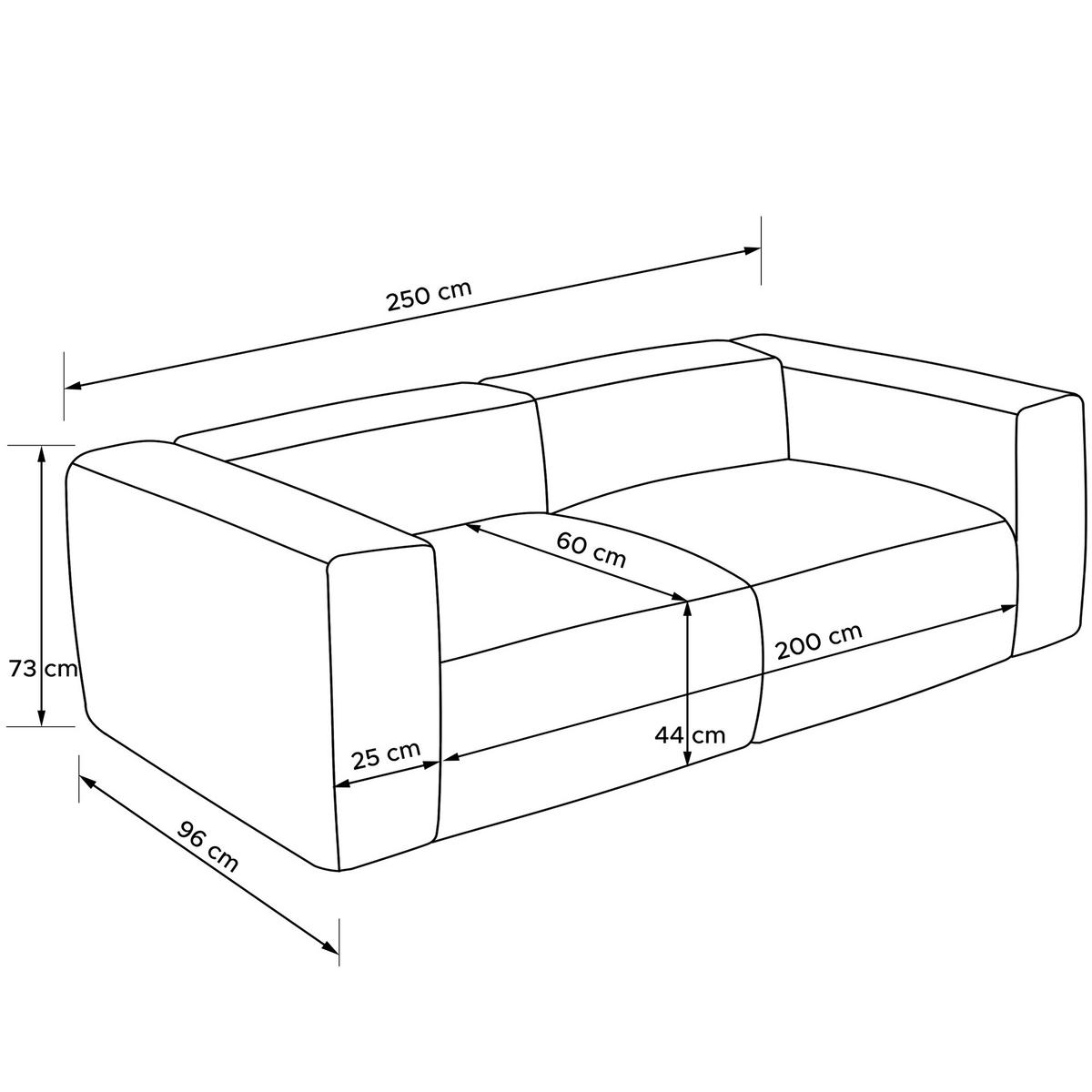 2,5-SITZER SOFA BUFFO, kühles Braun - Braun, Holz/Holzwerkstoff (250/73/96cm) - KONSIMO®