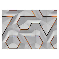 FOTOTAPETE 208x146 cm - Dreidimensionale Muster - Weiß, Textil (208/146cm) - Wallfluent