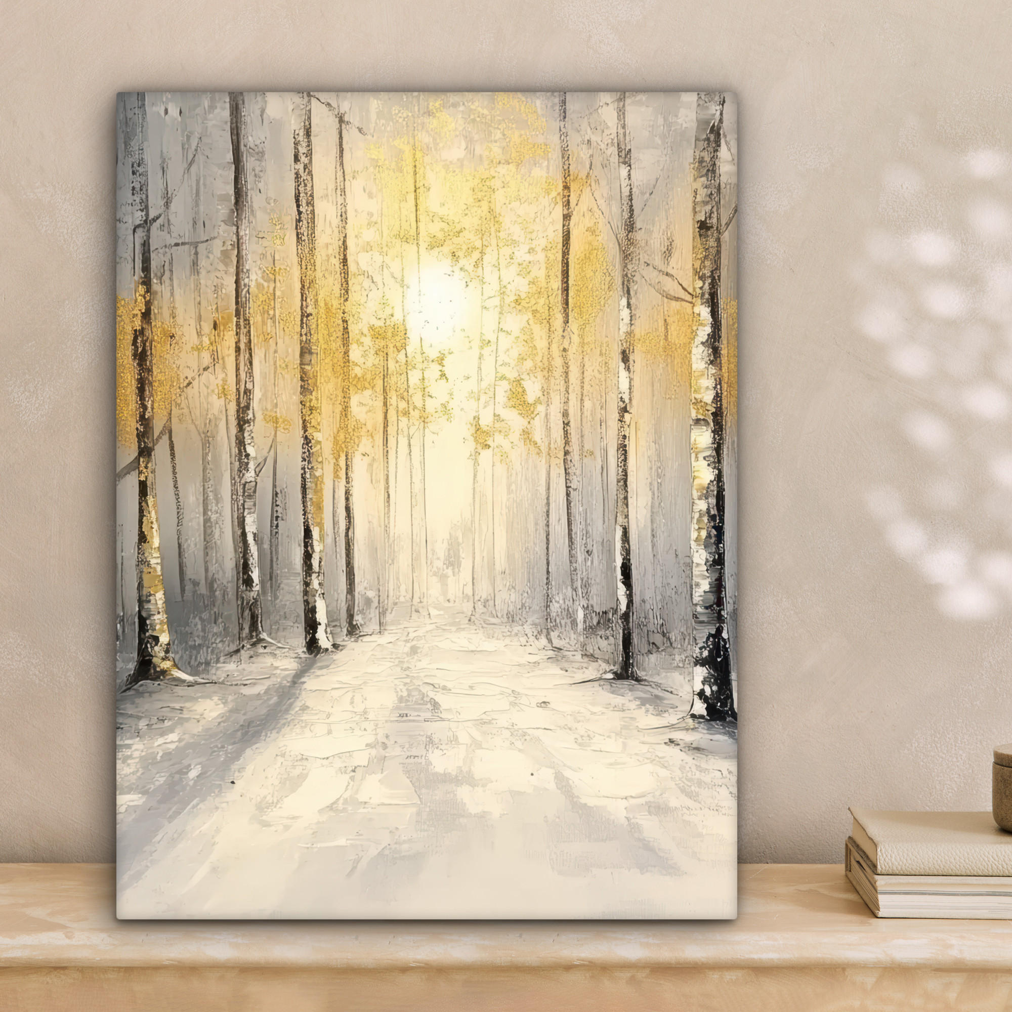 LEINWANDBILD Winter - Abstrakt - Schnee - Natur - Sonne 30x40 cm - Grau, Textil (30/40cm) - MuchoWow