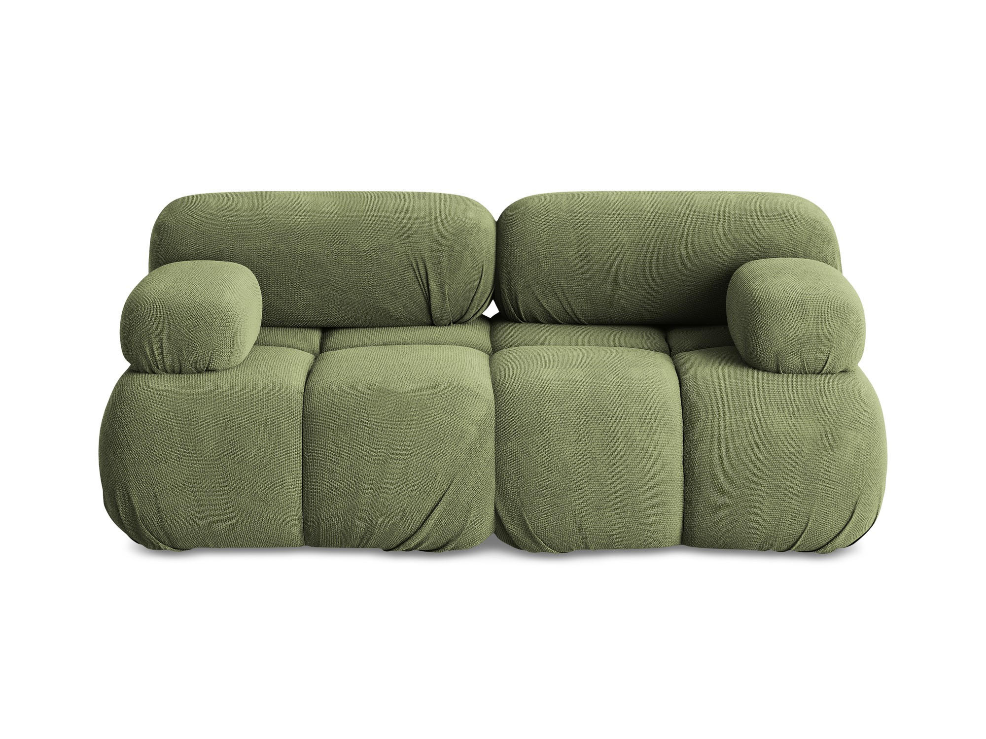 2-SITZER-SOFA Chenille Stoff Grün - Schwarz/Grau, Kunststoff/Textil (190/70/96cm) - Makamii