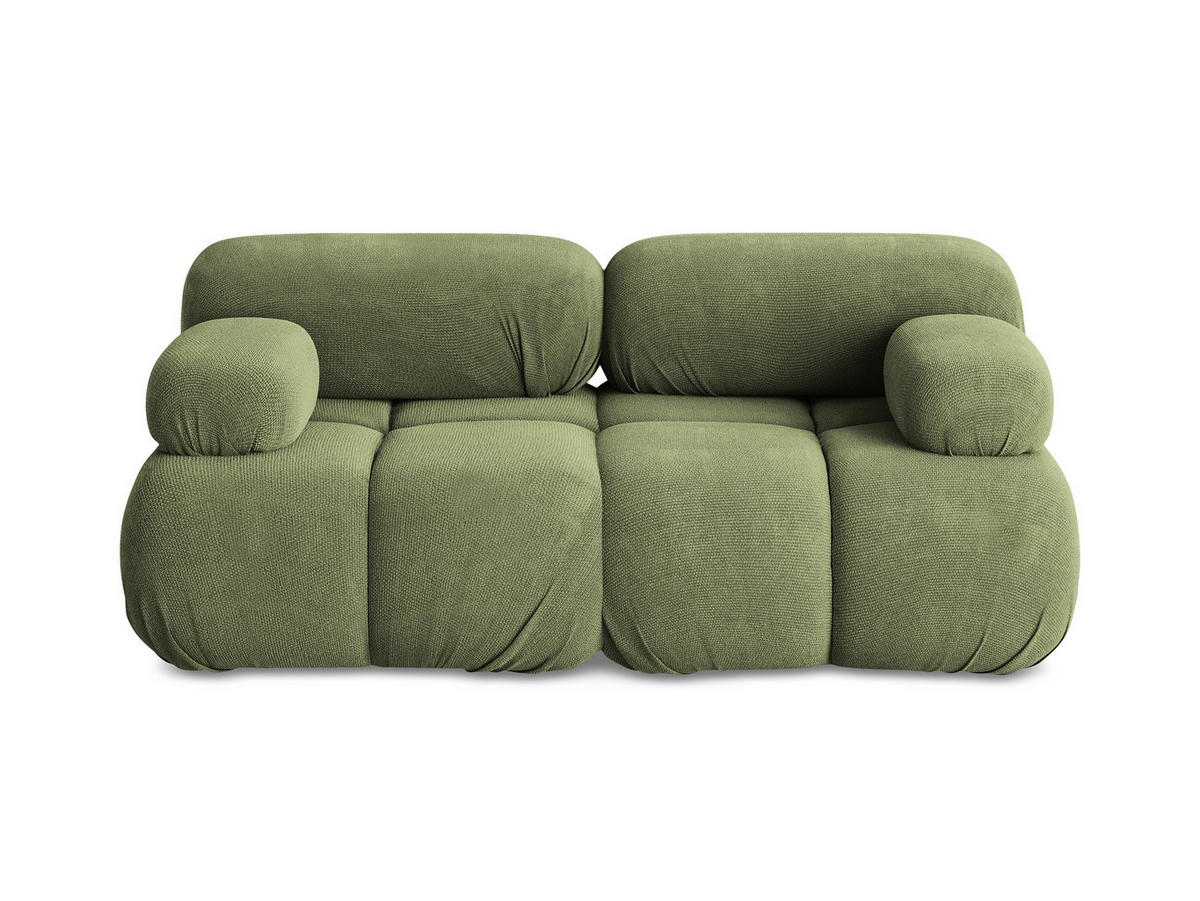 2-SITZER-SOFA Chenille Stoff Grün - Schwarz/Grau, Kunststoff/Textil (190/70/96cm) - Makamii