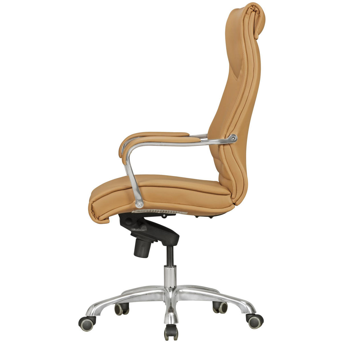 CHEFSESSEL XXL Kunstleder ergonomisch höhenverstellbar bis 150 kg VENGA, Braun 61x60x126 cm - Beige/Silberfarben, Kunststoff/Textil (61/126/60cm) - KADIMA DESIGN