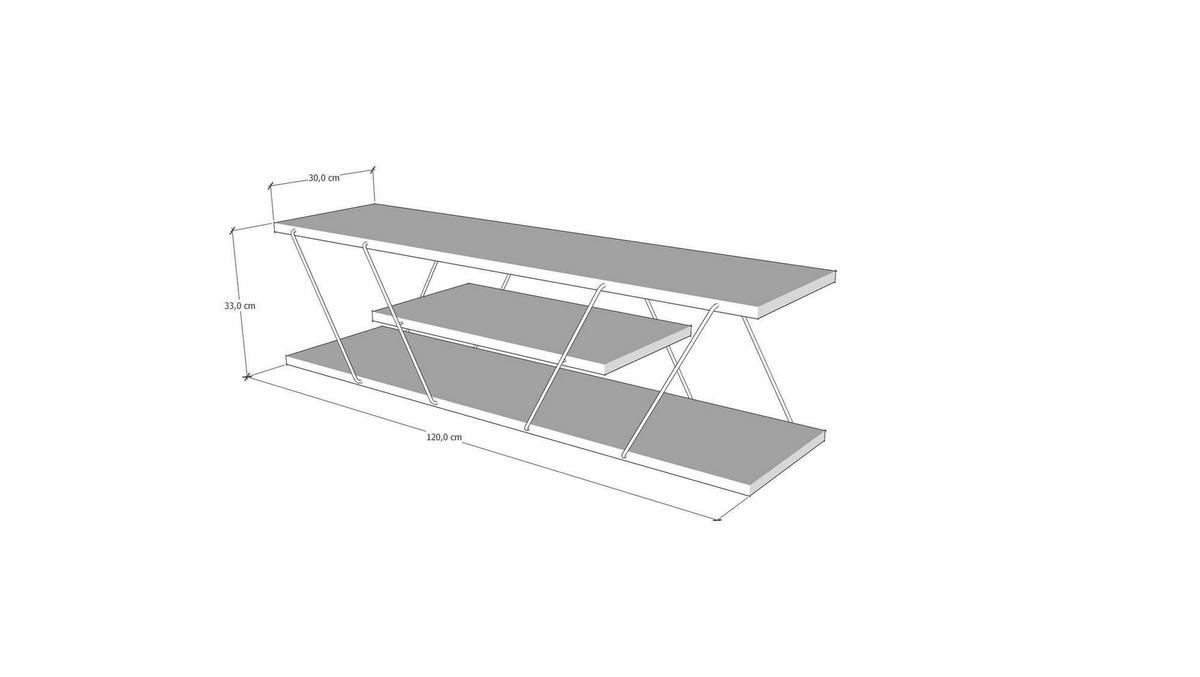 TV-MÖBEL April Anthrazit - Anthrazit, Holz (120/33/30cm) - Habitat Garten
