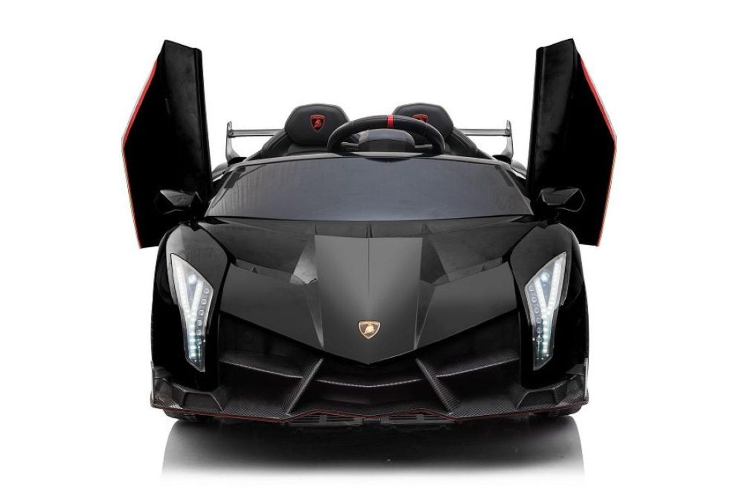 KINDER ELEKTROAUTO Lamborghini Veneno 615B schwarz Allradantrieb, EVA-Reifen, Kunstledersitz, lizenziert, 12V 7Ah Akku - Schwarz, Kunststoff (111/61/45cm) - Es-Toys