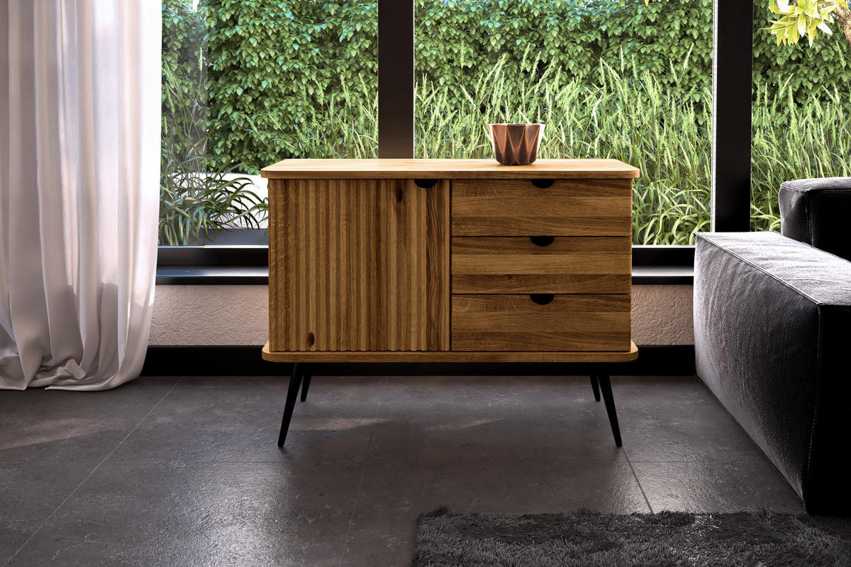KOMMODE LINA - Wildeiche, Holz (97/72/46cm) - byoak