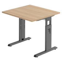SCHREIBTISCH Serie-O 80/80/74 cm in Eichefarben/Graphitfarben - Eichefarben/Graphitfarben, Holzwerkstoff (80/80/74cm) - bümö