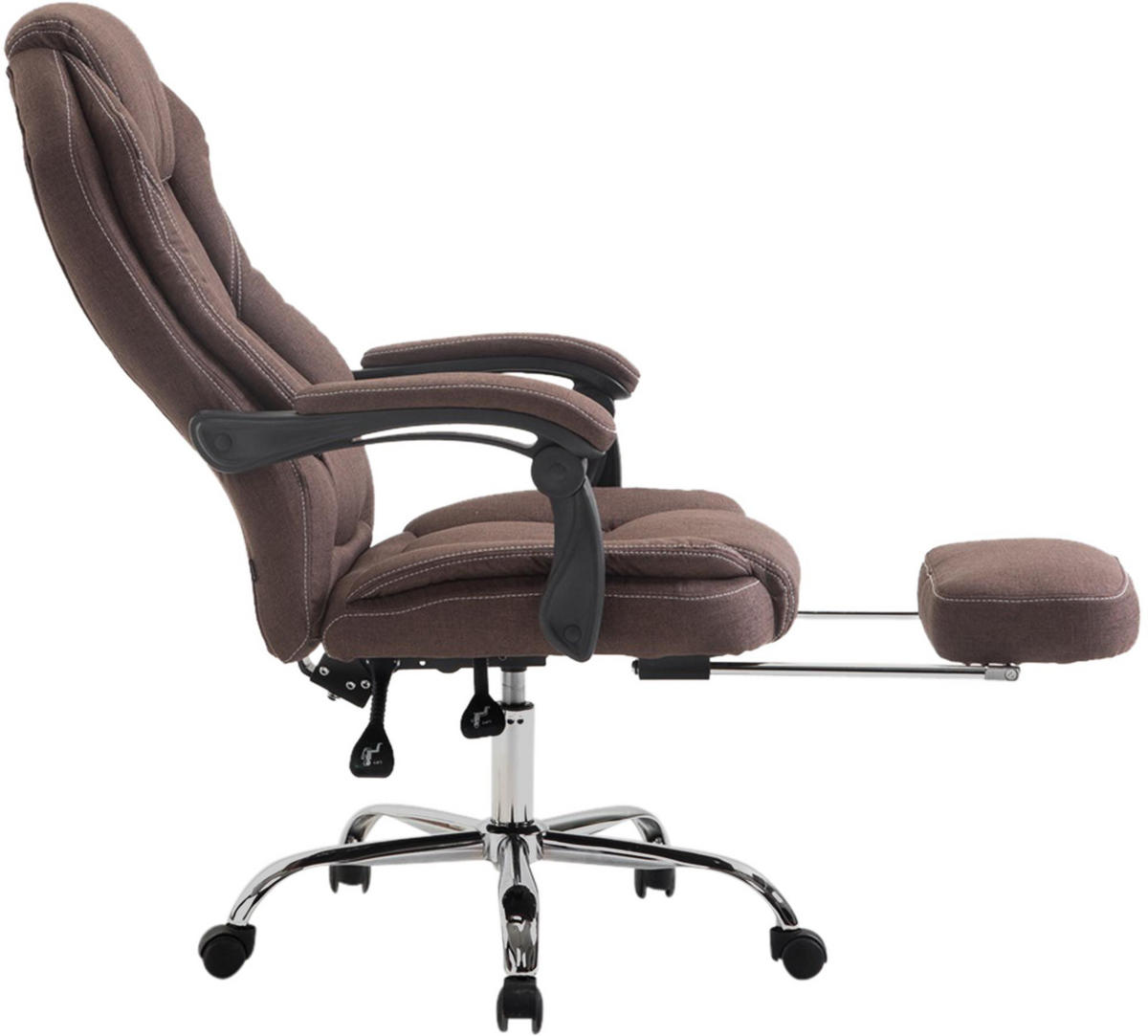 CHEFSESSEL Stoff Braun - Chromfarben/Braun, Textil/Metall (67/114/64cm) - CLP