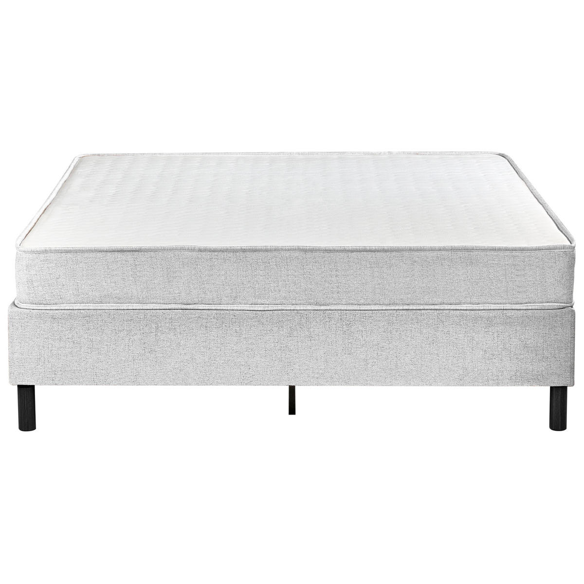 BOXSPRINGBETT 160/200 cm Hellgrau Countess - Hellgrau/Braun, Textil (160/200cm) - Beliani