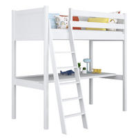 HOCHBETT N04 mit Schreibtisch Weiß 80/190 - Weiß, Naturmaterialien/Holz (80/190cm) - N-Wood