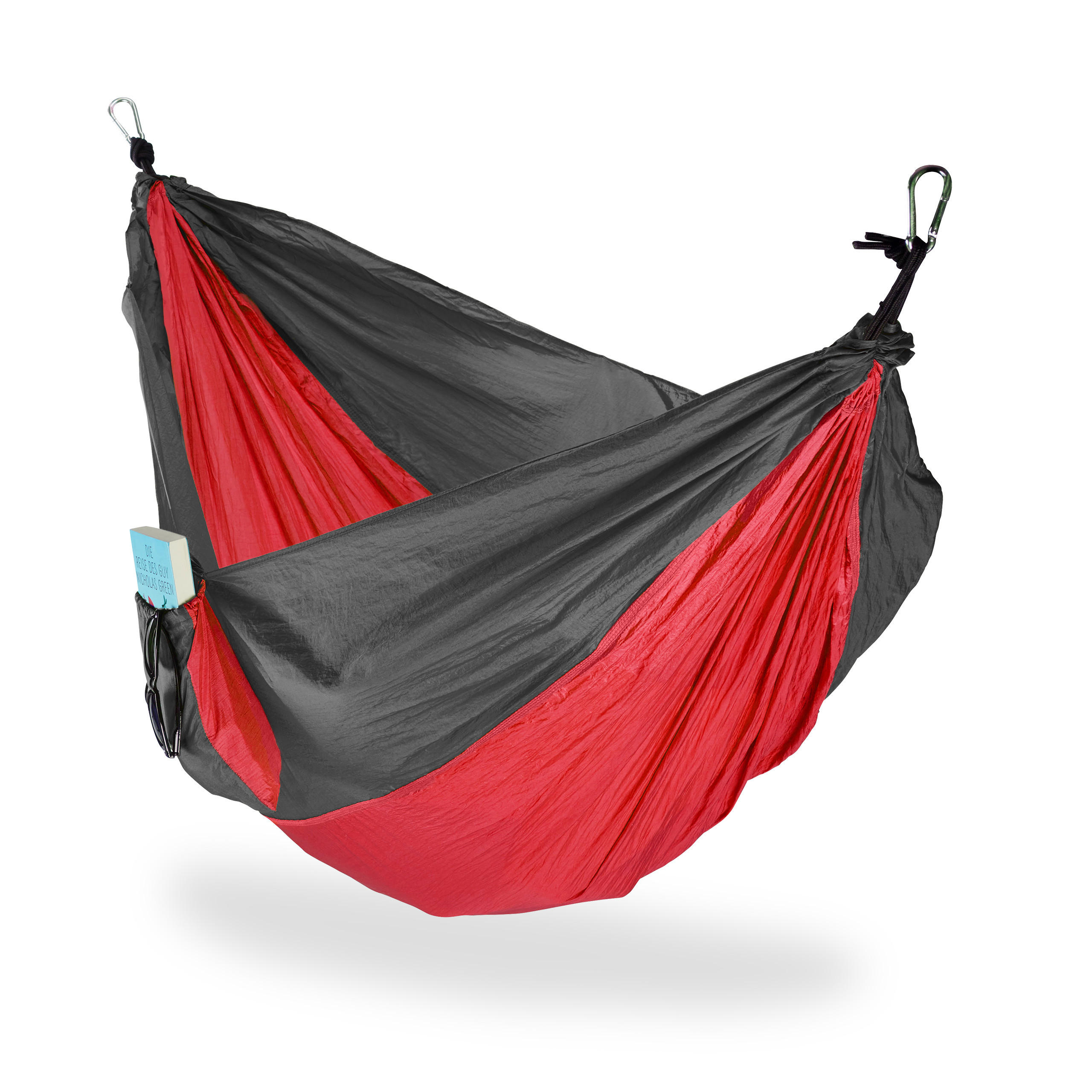 HÄNGEMATTE - Rot/Schwarz, Textil (152/5/255cm) - Relaxdays