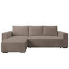 ECKSOFA CUDDY L, Eckcouch in L-Form mit Schlaffunktion und Bettkasten, Farbe: Braun, Cordstoff, Ottomane Links - Braun, Textil (240/140cm) - Storez24
