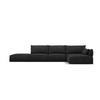 ECKSOFA rechts Kaelle aus Chenille-Stoff schwarz 5 Sitzplätze - Schwarz, Textil (171/364cm) - Micadoni