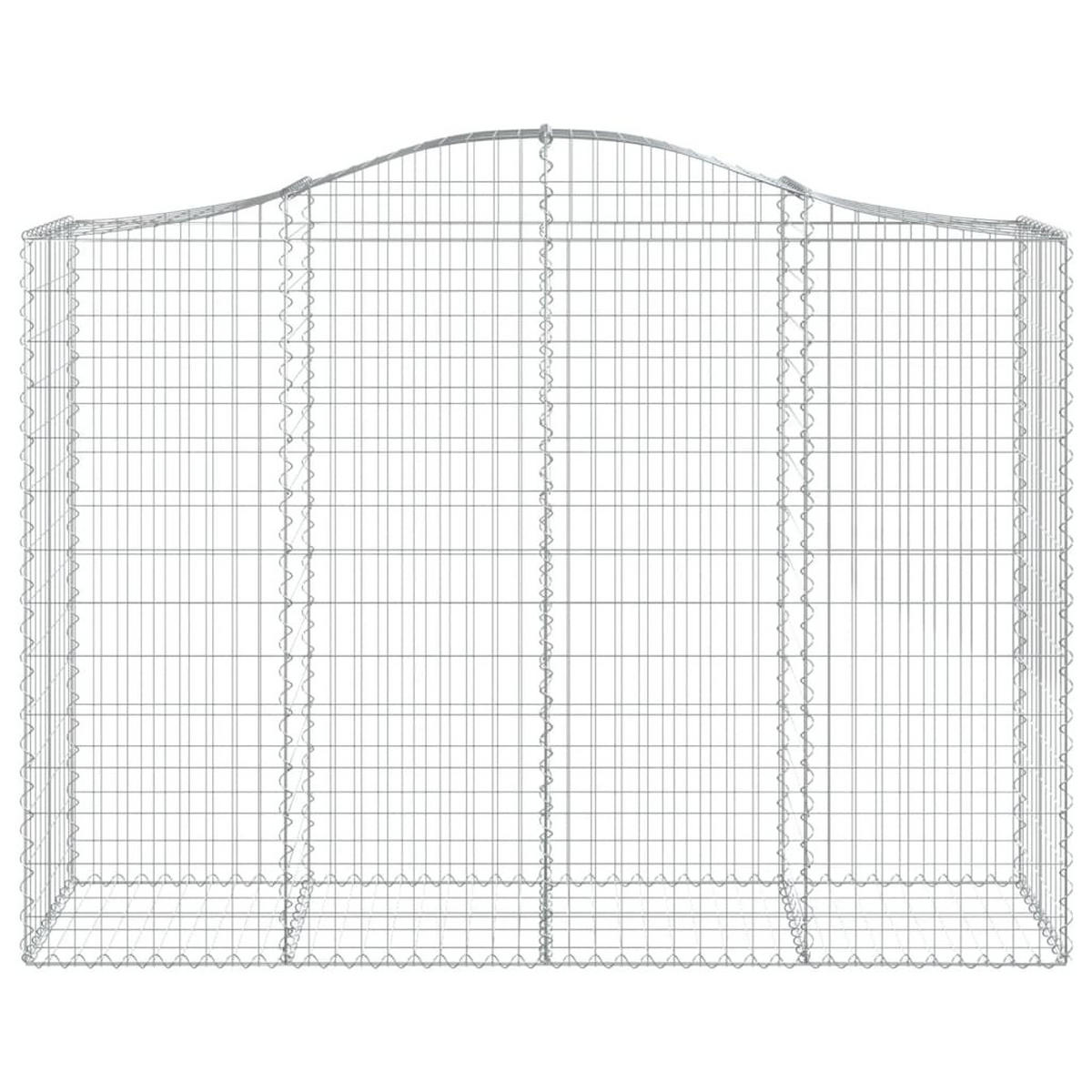 GABIONE Mit Hochbogen 200/50/140/160 Cm Verzinktes Eisen - Silberfarben, Metall (200/160/50cm) - vidaXL