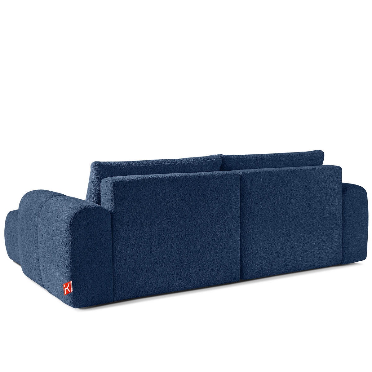 ECKSOFA LINKS RAVIA, Bouclé, Marineblau - Dunkelblau, Holz/Textil (256/104cm) - KONSIMO®