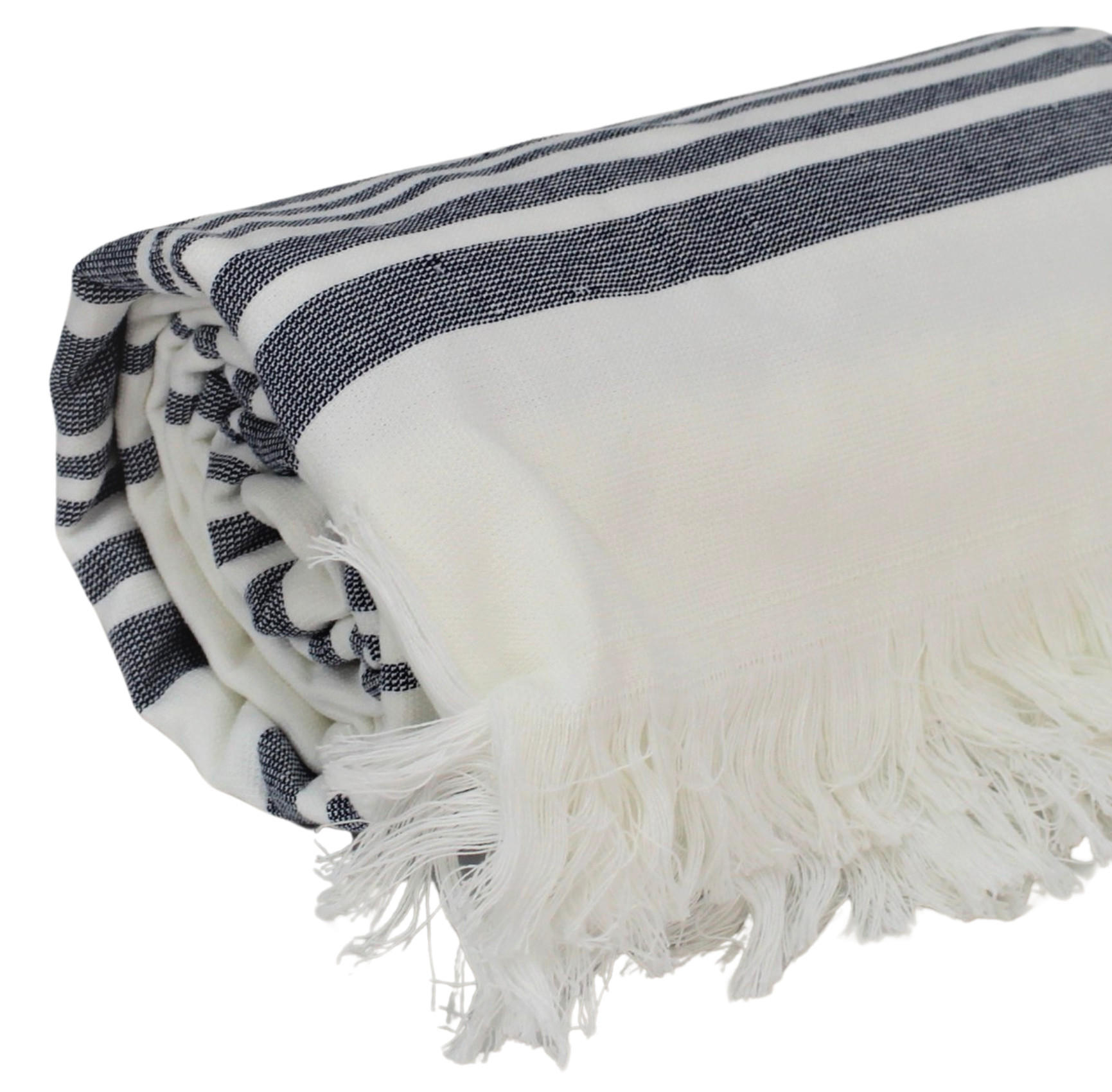 STRANDTUCH. Bio-Baumwolle. 100x175 cm - Weiß, Textil (100/175cm) - SOWL