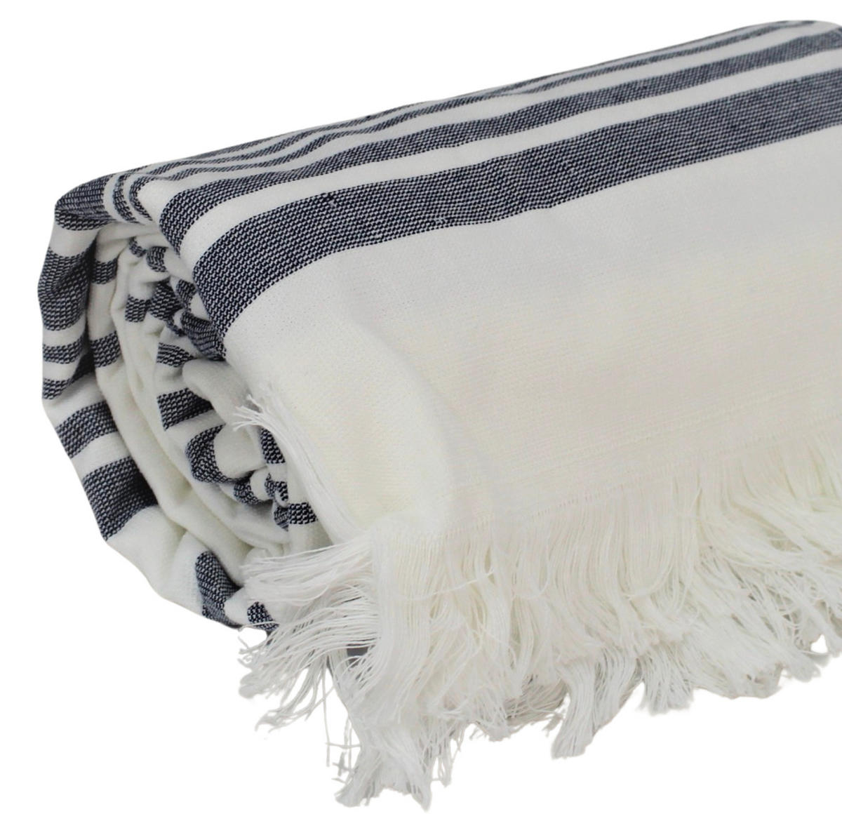 STRANDTUCH. Bio-Baumwolle. 100x175 cm - Weiß, Textil (100/175cm) - SOWL