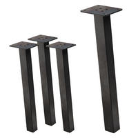 TISCHBEINE 4er Set I-96GRAD-Design H:42 cm Industrial 4x4 cm - Dunkelgrau, Metall (10/42/10cm) - ML-DESIGN