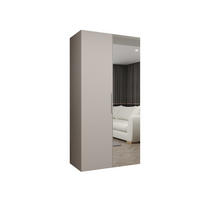 DREHTÜRENSCHRANK 202/100/52 2-türig - Kaschmir/Schwarz, Holz (100/202/52cm) - MÖBEL KRYSPOL