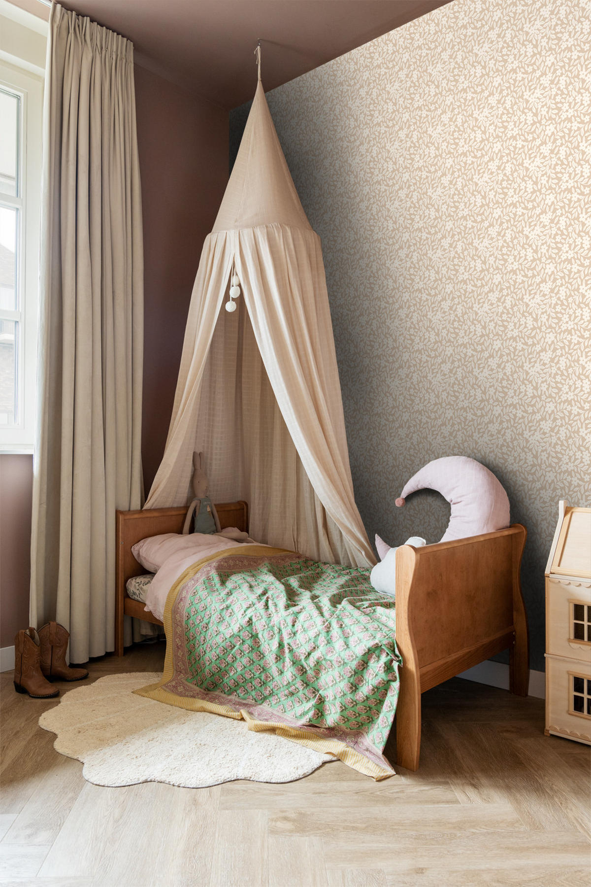 TAPETE Blumen 50 x 900 cm - Beige, Papier (50/0.1cm) - ESTAhome