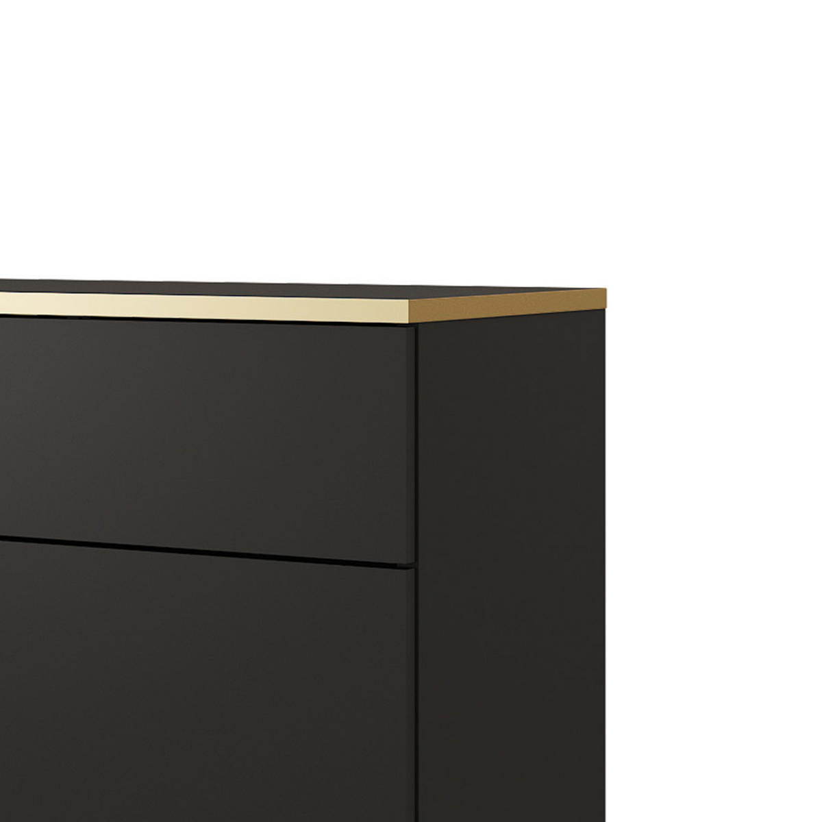 KOMMODE KSZ-107 - KSZ-107, Hochglanz, Schubladen Push-to-Open 107x39x85 cm Schwarz/Schwarz - Schwarz, Holzwerkstoff/Kunststoff (107/85/39cm) - DomoHome