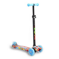 KINDERROLLER Rapture blau aus Alu, Wassertransferdruck, PU Leuchträder - Blau, Metall (54/13/87cm)