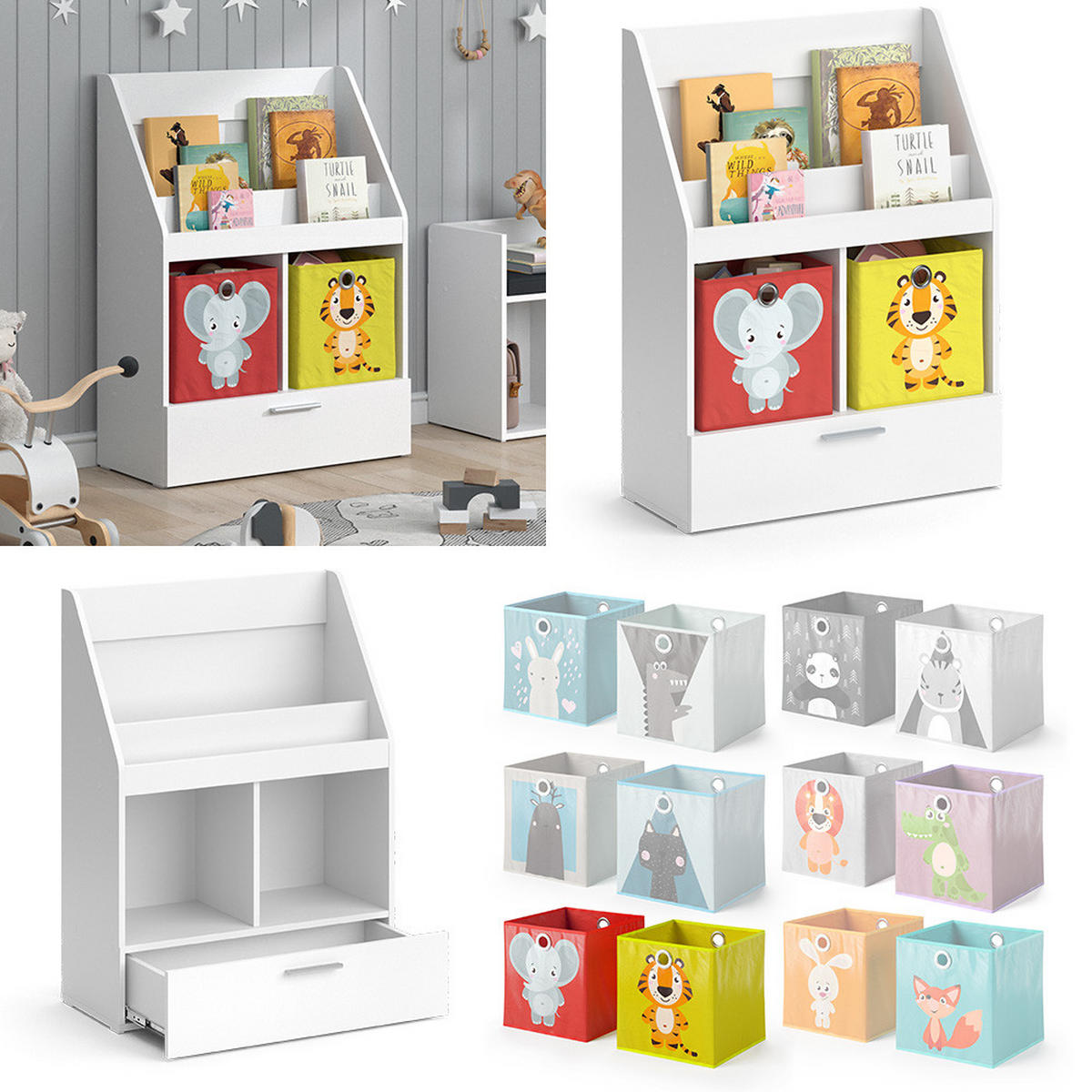 DĚTSKÁ POLIČKA Luigi Bílá - bílá, kompozitní dřevo (72/96.2/31.2cm) - Vicco