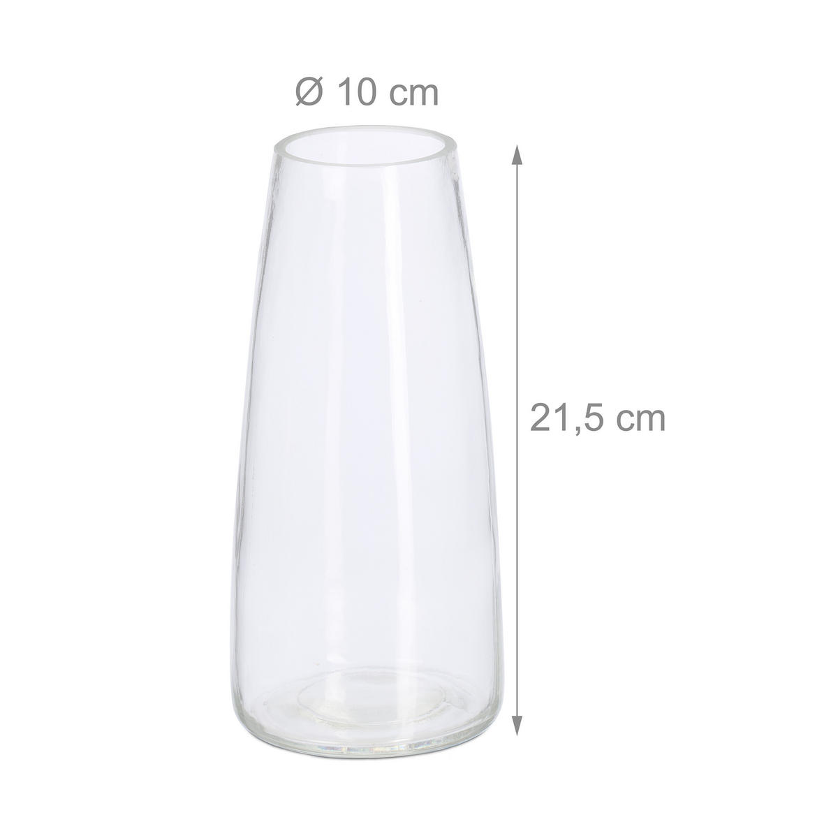 BLUMENVASE - Transparent, Glas (21.5cm) - Relaxdays