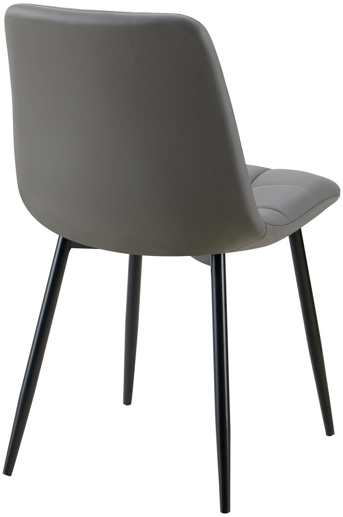 STUHL Lederlook Dunkelgrau - Dunkelgrau/Schwarz, Textil/Metall (45/84/55cm) - CLP