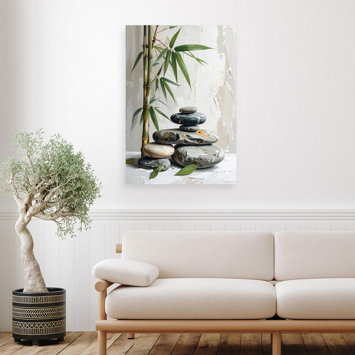 LEINWANDBILD Zen und Orientalisch 80x120cm - Grau, Textil (80/120cm) - Feeby