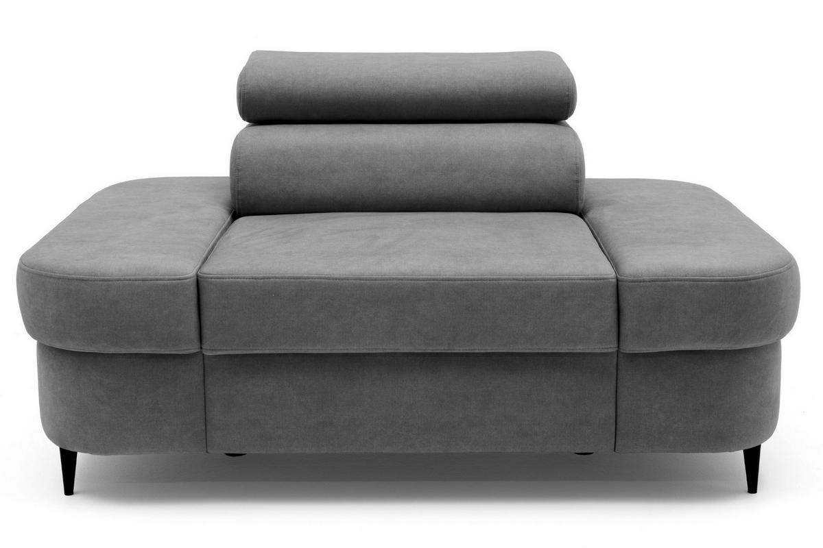 SESSEL PRIAM mit verstellbare Kopfstütze Velours Dunkelgrau - Dunkelgrau/Schwarz, Holz/Textil (145/97/105cm) - Muffo