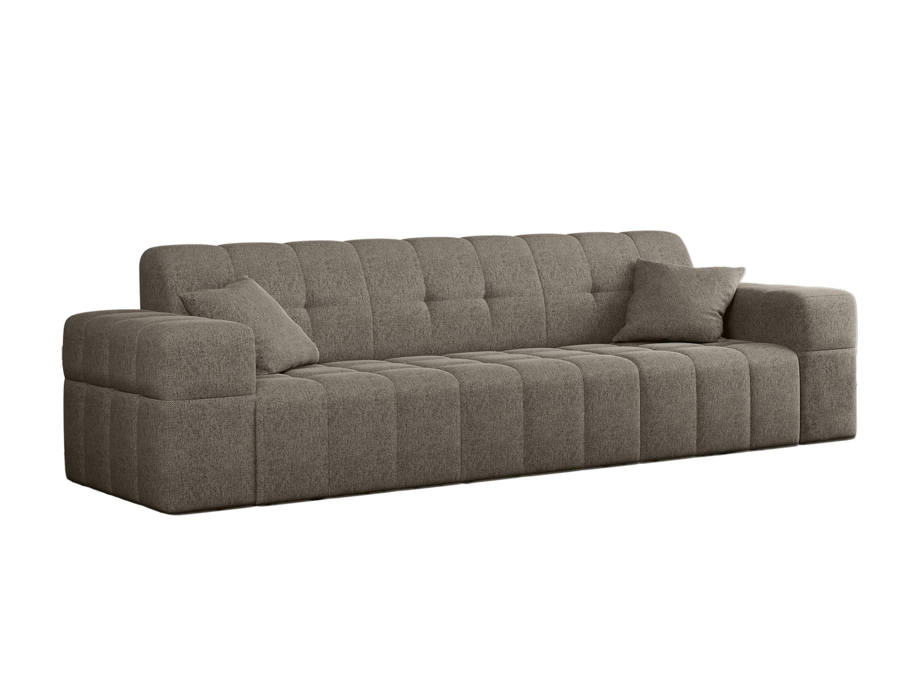 SOFA 3-Sitzer NIMES Stoff Verita Dunkelbeige - Hellbraun, Holz (245/82/92cm) - Kaiser Möbel
