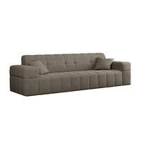 SOFA 3-Sitzer NIMES Stoff Verita Dunkelbeige - Hellbraun, Holz (245/82/92cm) - Kaiser Möbel