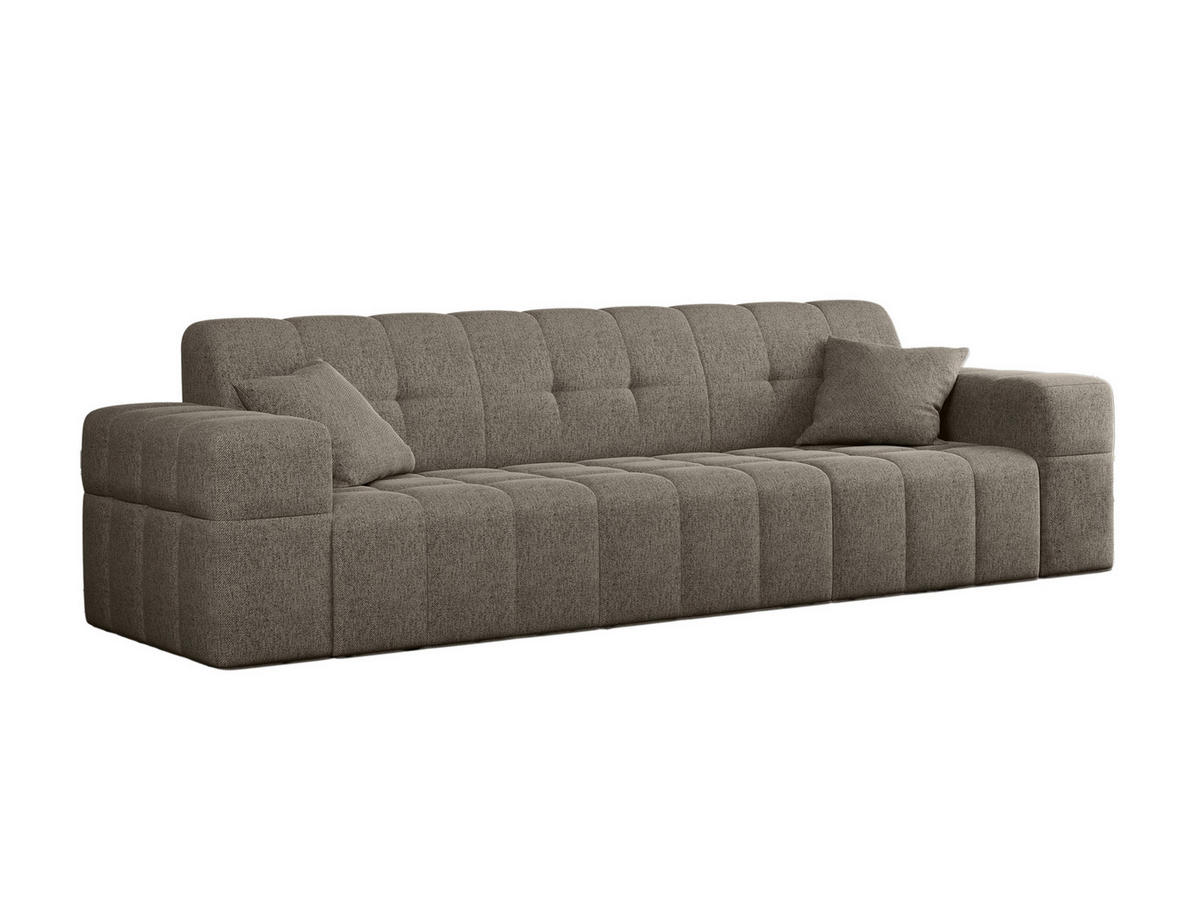 SOFA 3-Sitzer NIMES Stoff Verita Dunkelbeige - Hellbraun, Holz (245/82/92cm) - Kaiser Möbel