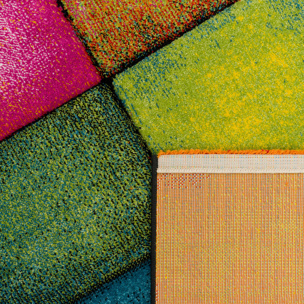 TEPPICH Kurzflor Karos Wohnzimmer schmutzabweisend Mehrfarbig Rechteckig 200x290 - Multicolor, Textil (290/200cm) - KADIMA DESIGN