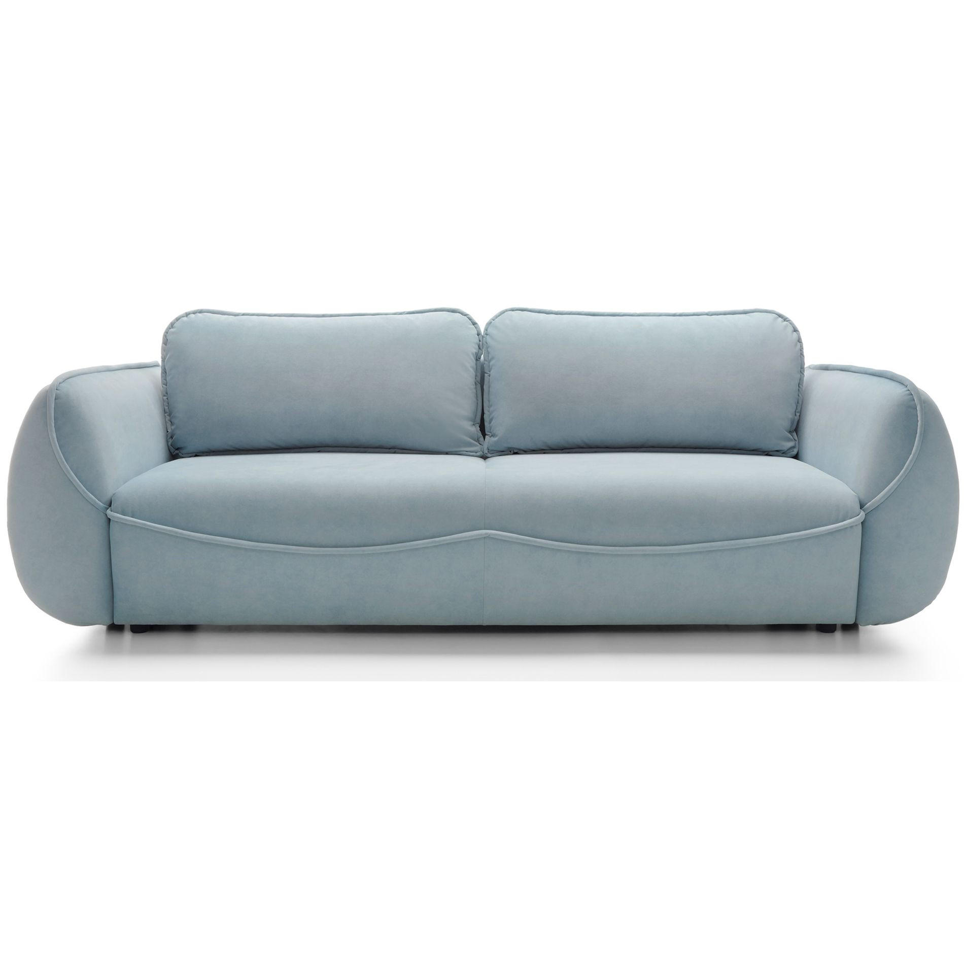 3-SITZER SOFA Cutie Blau Easy-Clean-Velours - Schwarz/Hellblau, Textil (257/90/114cm) - Selsey