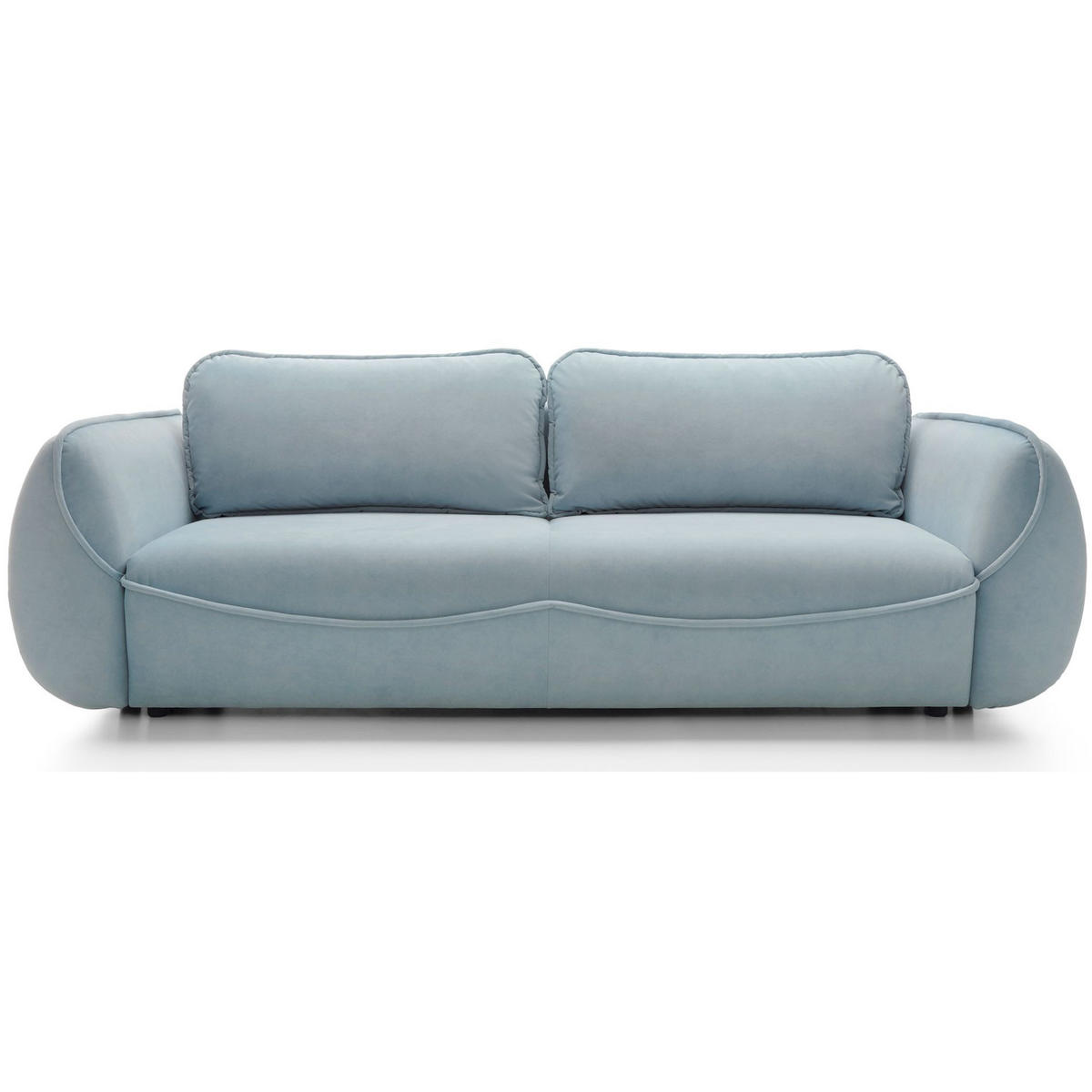 3-SITZER SOFA Cutie Blau Easy-Clean-Velours - Schwarz/Hellblau, Textil (257/90/114cm) - Selsey