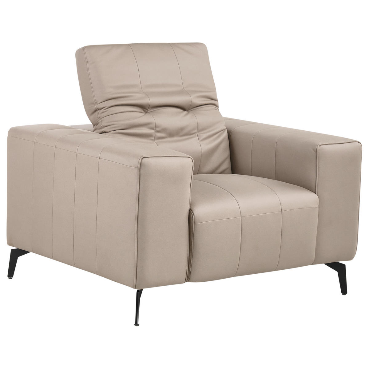 SESSEL Stoff Taupe Ommel - Taupe, Textil (110/80/102cm) - Beliani