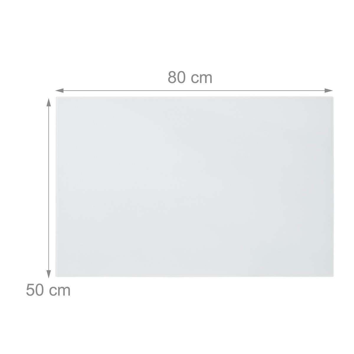 GLAS-MAGNETBOARD - Weiß, Glas/Metall (80/50/0.4cm) - Relaxdays