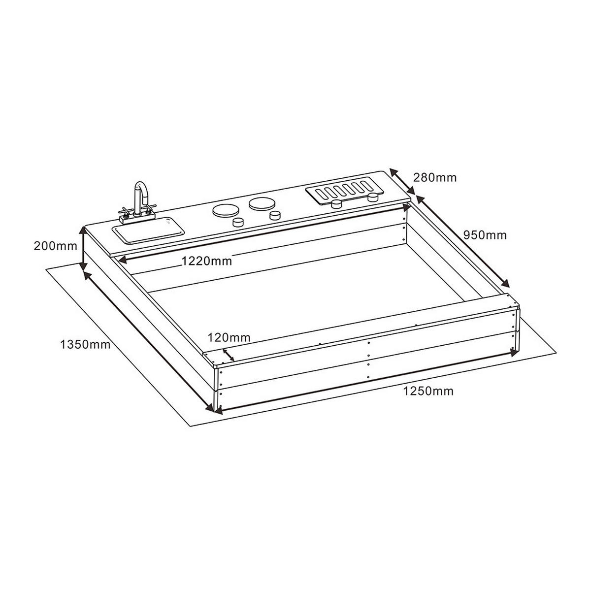 SANDKASTEN COOKY - Farbe: Holzfarbend - Braun, Holz (135/125/20cm) - Home Deluxe