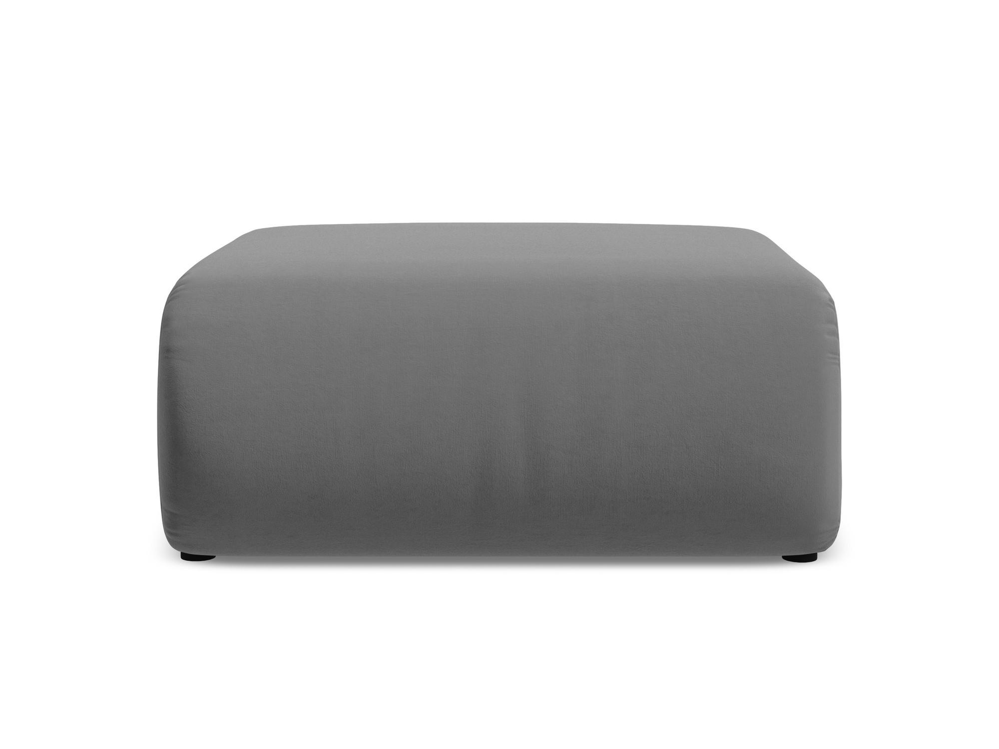 POUF Samt Stoff Grau - Schwarz/Grau, Kunststoff/Textil (94/40/89cm) - Makamii