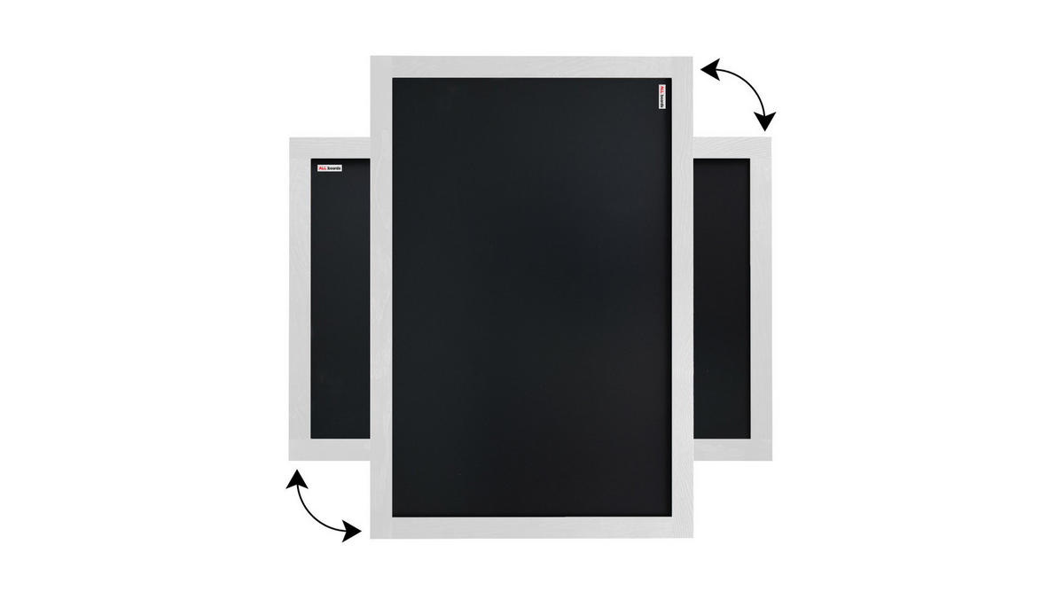 KREIDETAFEL mit weißem Holzrahmen 90x60cm - Schwarz, Holz (90/60/2cm) - ALLboards