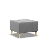 SITZPOUF 70x70 ELMA, Grau - Grau, Textil (70/40/70cm)
