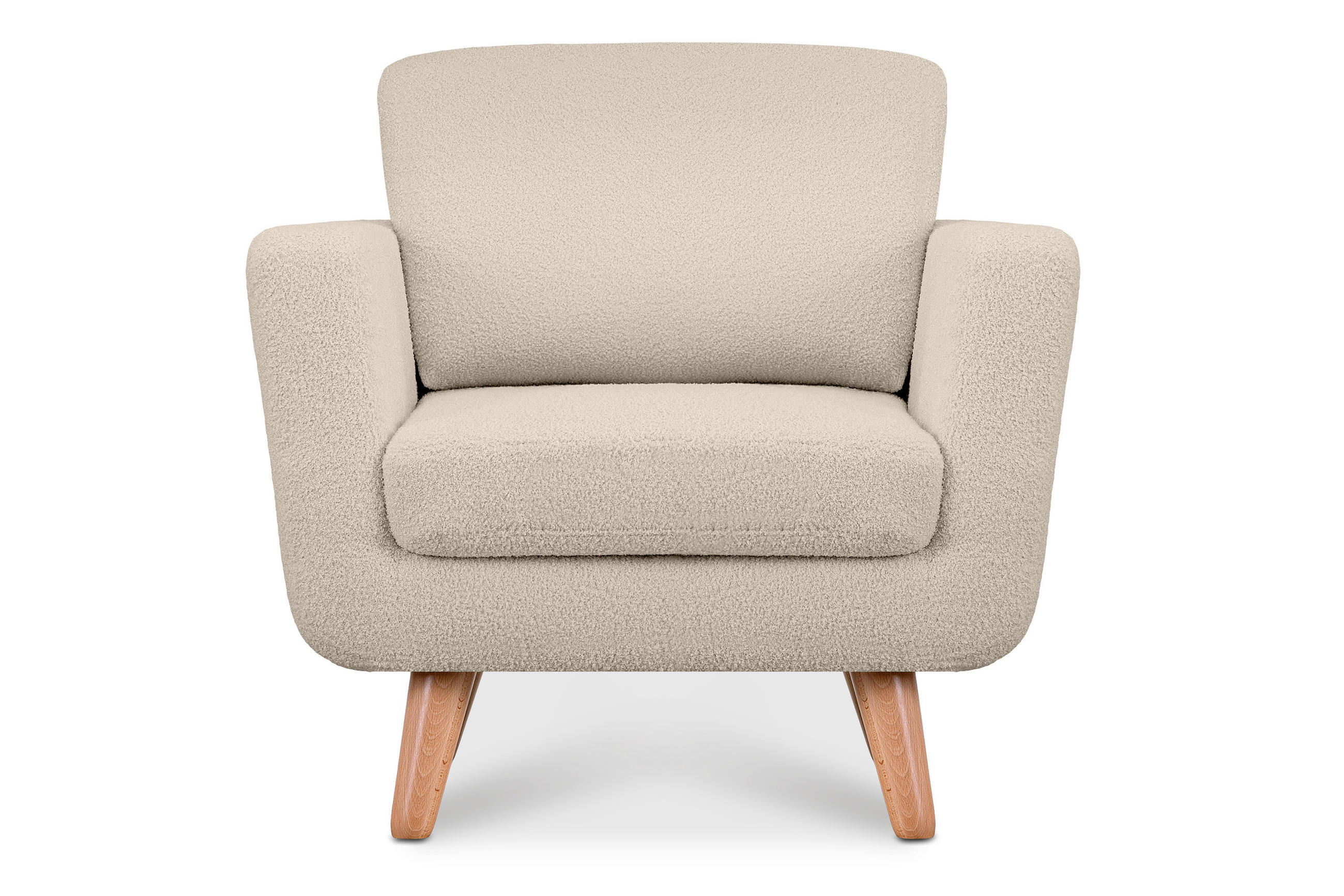 SESSEL TAGIO Massivholz-Beine, cremig - Creme/Braun, Buchenholz/Textil (86/80/88cm) - KONSIMO®