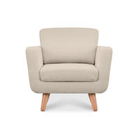 SESSEL TAGIO Massivholz-Beine, cremig - Creme/Braun, Buchenholz/Textil (86/80/88cm) - KONSIMO®