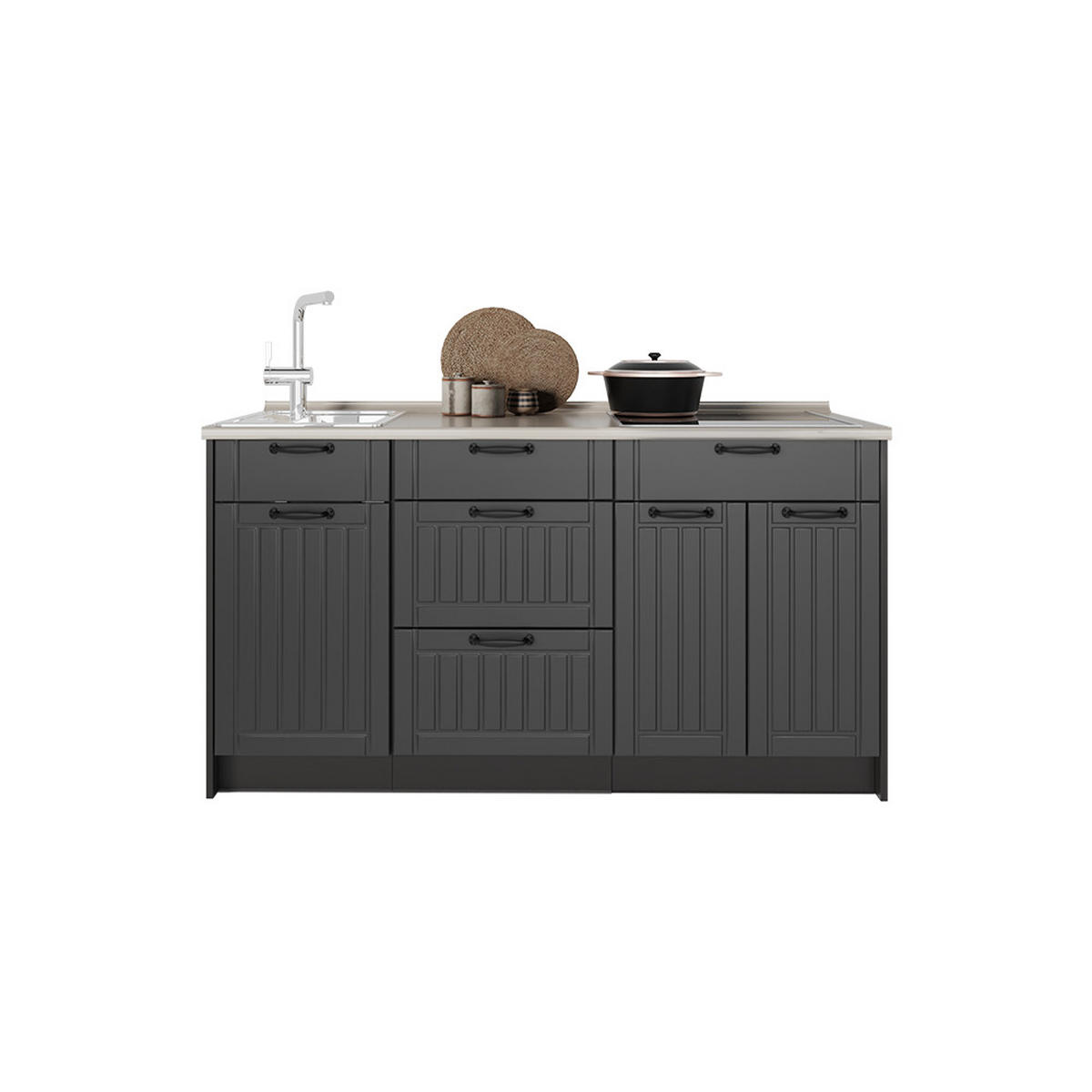 KUCHYNSKÝ BLOK Fame-Line, Tmavo-sivá/antracitová, 150 cm, AP Antracit - antracitová/tmavosivá, kompozitné drevo (150/82/60cm) - Vicco