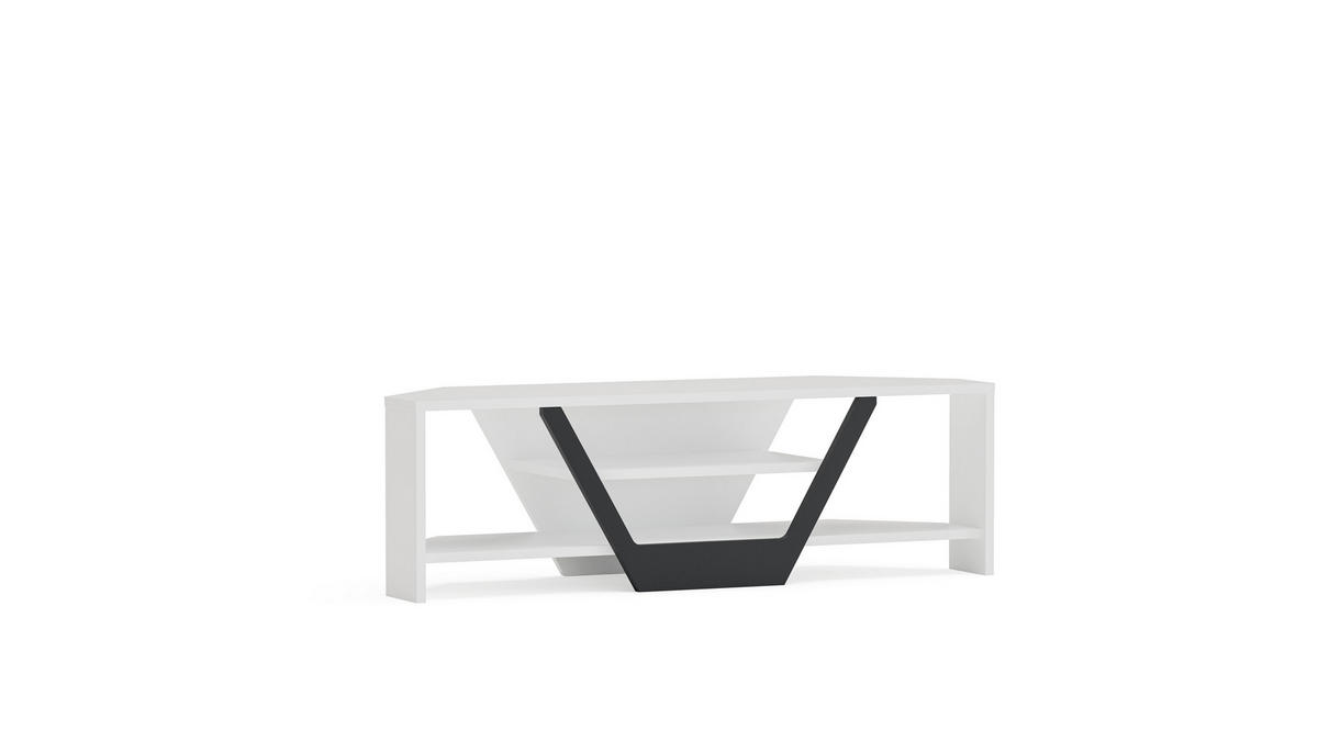 TV-ELEMENT Sares Weiß Schwarz - Schwarz/Weiß, Holzwerkstoff (135/36.8/120cm) - Decorotika