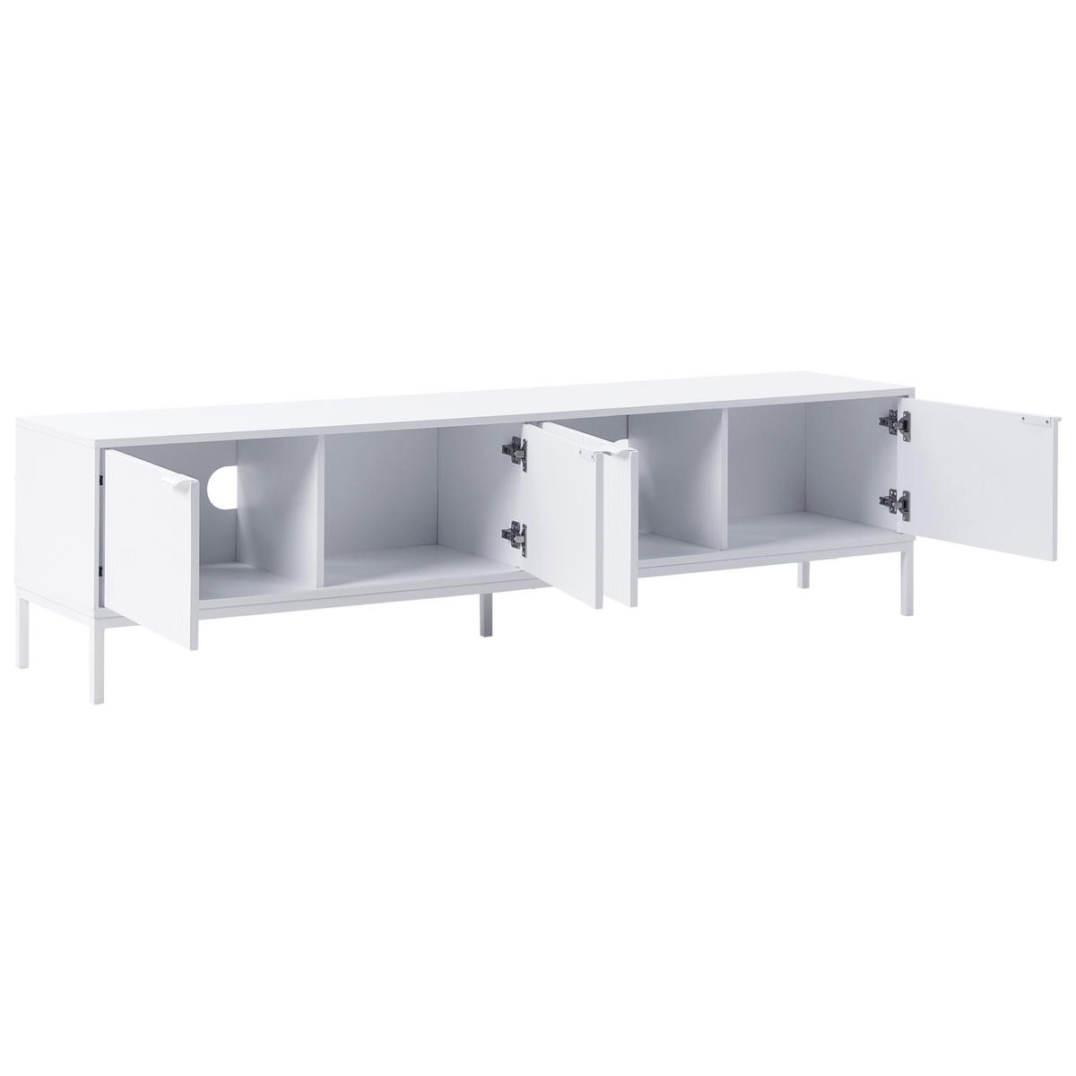 COMODĂ TV albă Adelaide - alb, compozit lemnos (180/46/38cm) - Beliani