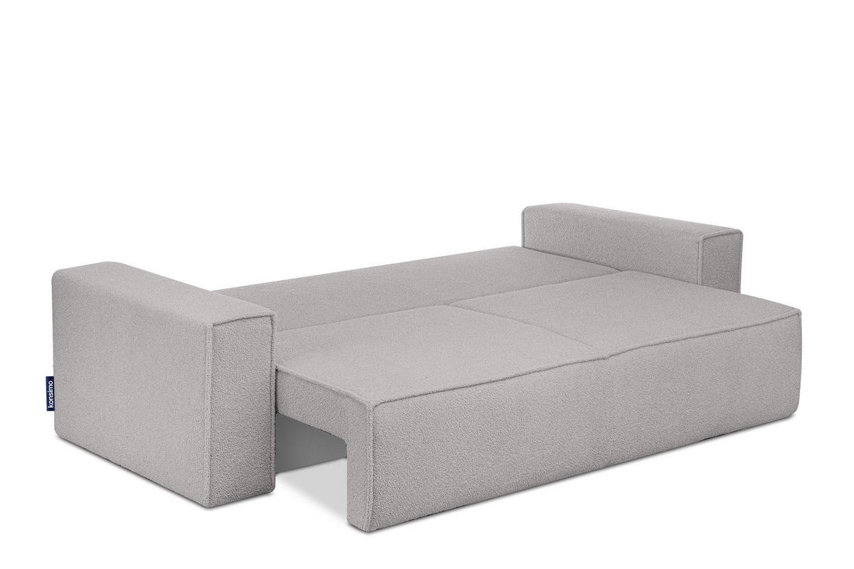 3-SITZER-SOFA NAPI II mit Schlaffunktion, aschgrau - Hellgrau/Grau, Textil (244/89/101cm) - KONSIMO®