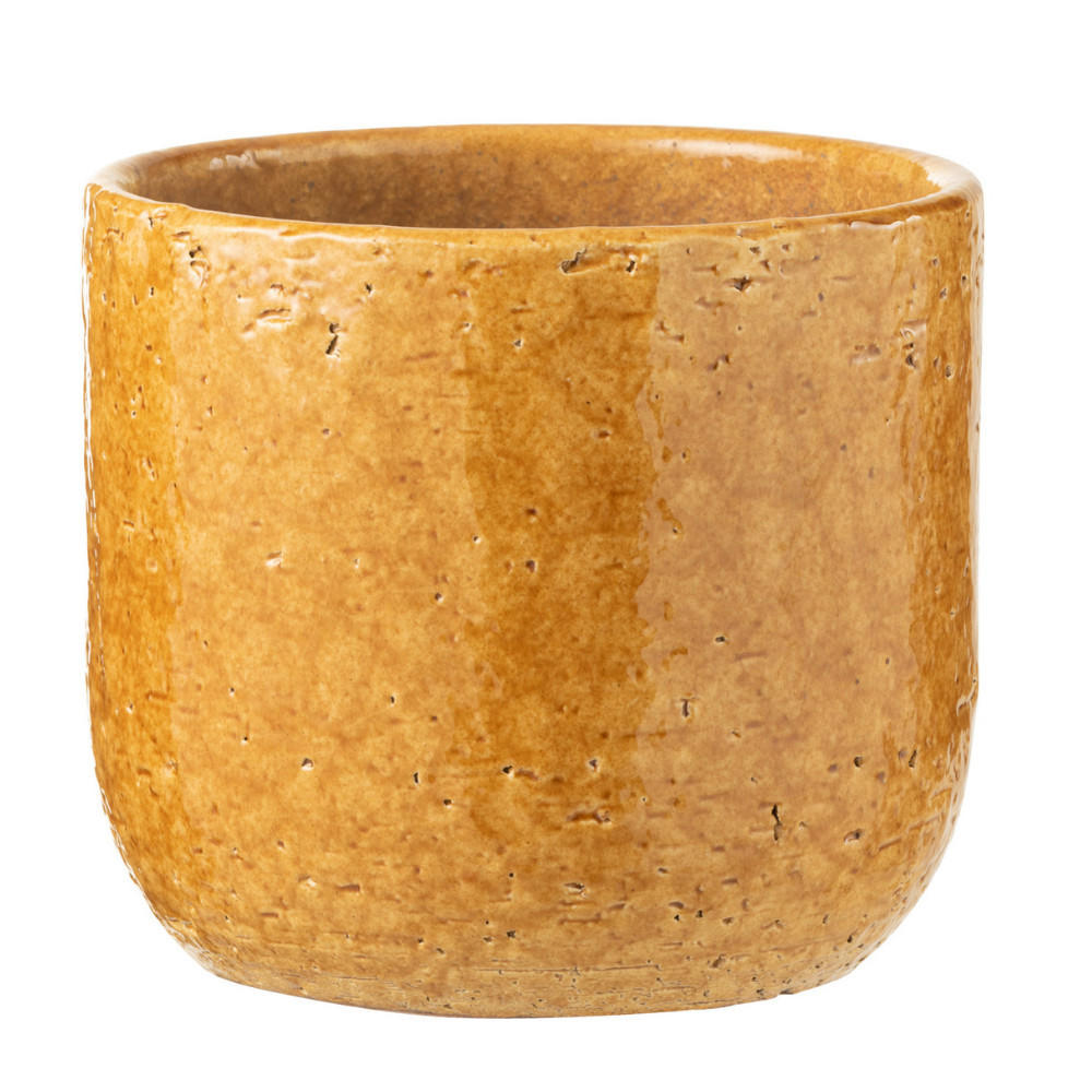 BLUMENTOPF LEO - Töpferei - Gelb - L - Ø 20 cm - Gelb, Keramik (20/17cm) - J-Line